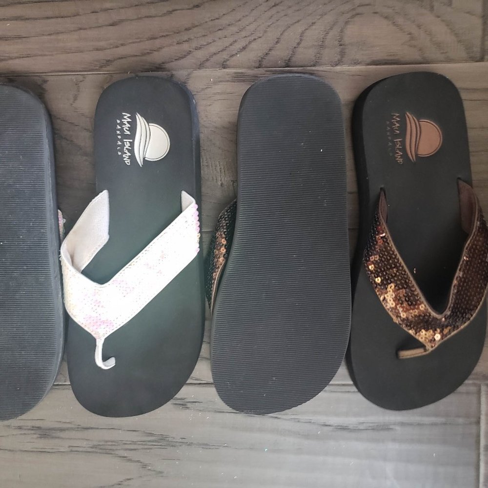 Maui Island Sandals Sequin Flip Flops